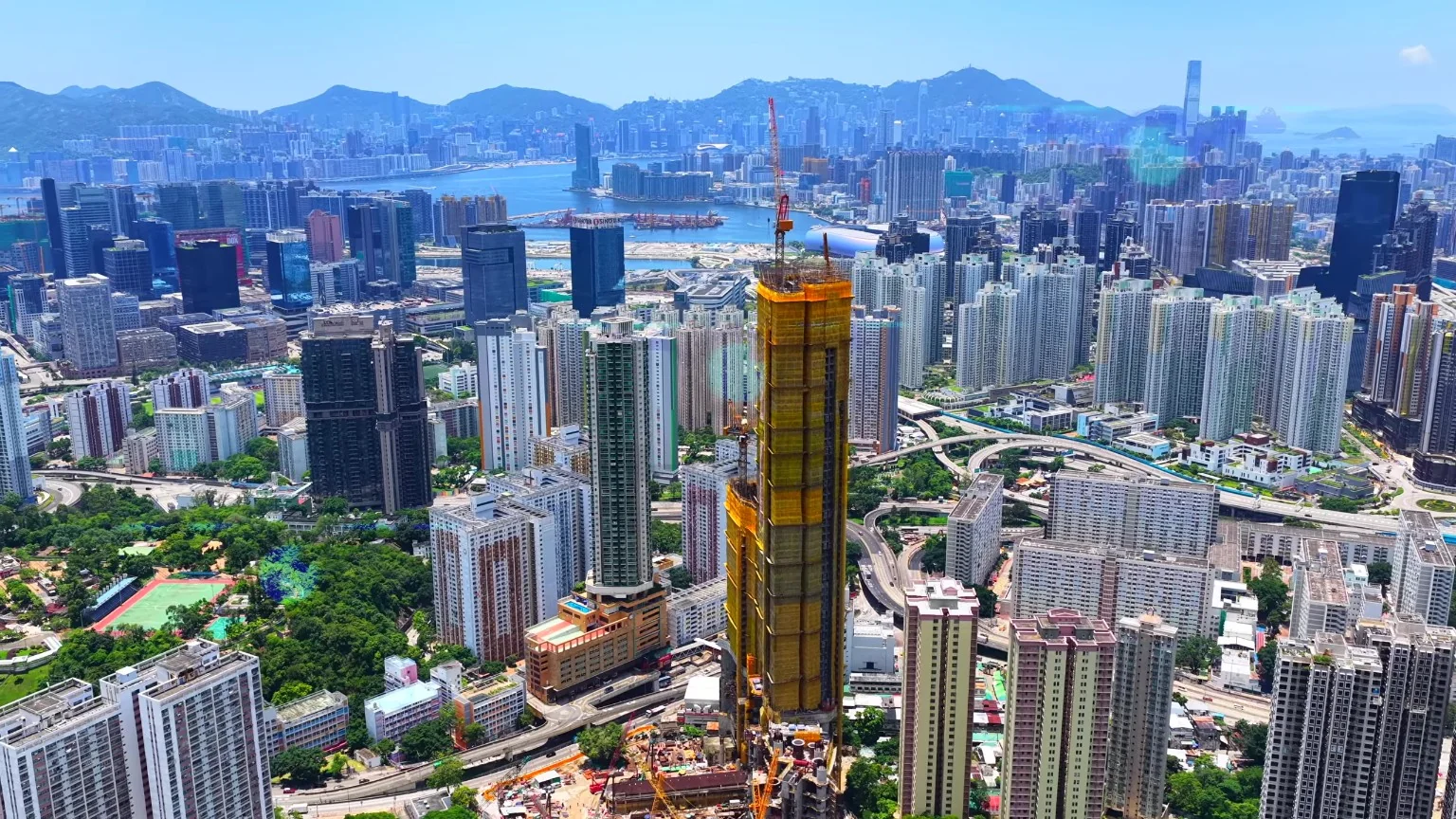 維港方向航拍